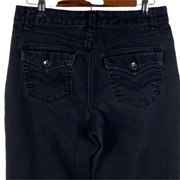 Nine‎ West Black West End Bootcut Jeans Women's 8/28 Short Button Flap Pockets - Picture 5 of 11